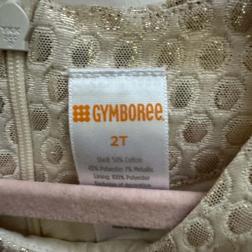 NWOT Gymboree 2T Girls Formal Gold Holiday Short Sleeve Dress